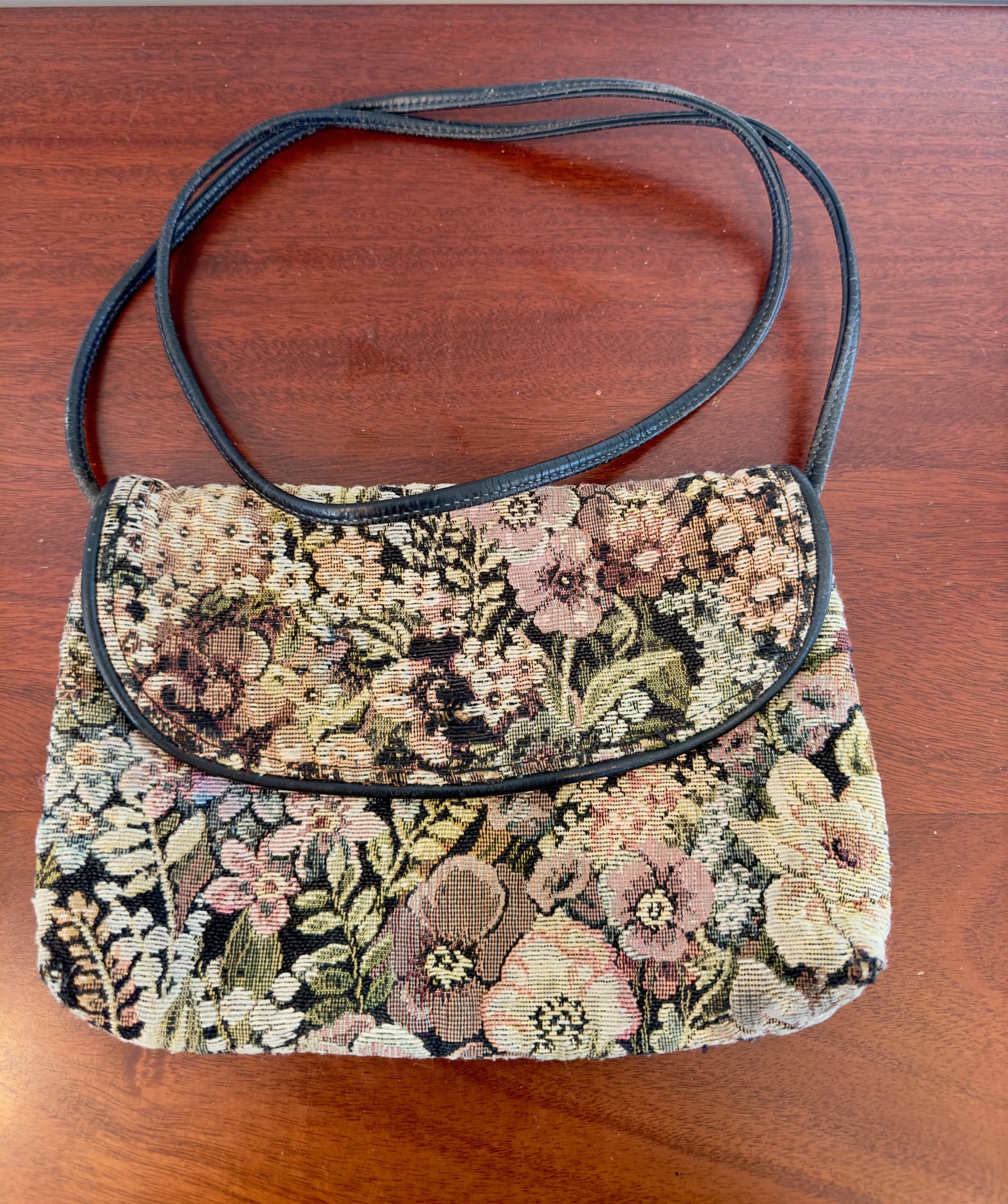 Vintage Floral Tapestry Crossbody Bag by Jennie Vaughn Designs